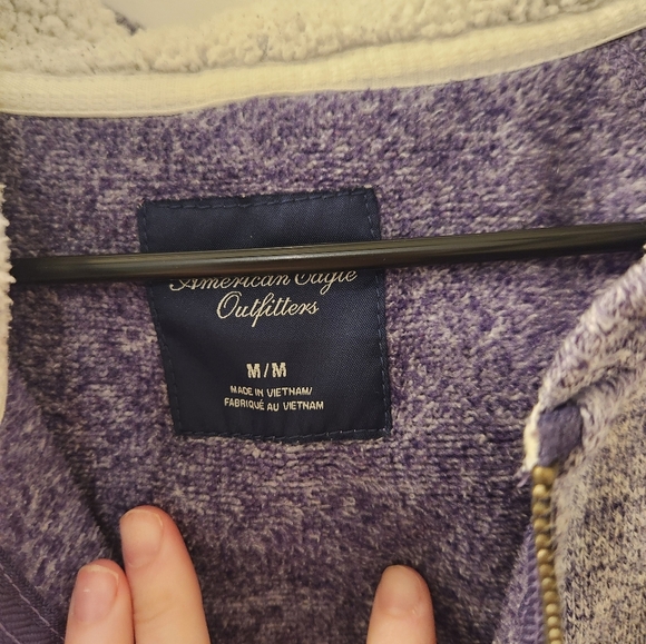 American Eagle Purple Zip Up Hoodie Jacket Womens Size M #T455 - Picture 3 of 8